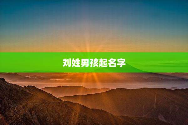 刘姓男孩起名字