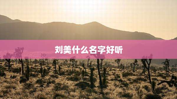 刘美什么名字好听