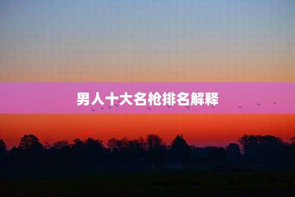 男人十大名枪排名解释