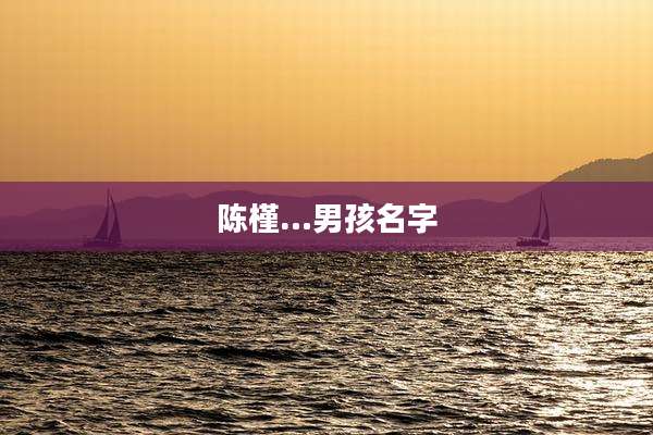 陈槿…男孩名字