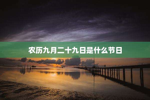 农历九月二十九日是什么节日