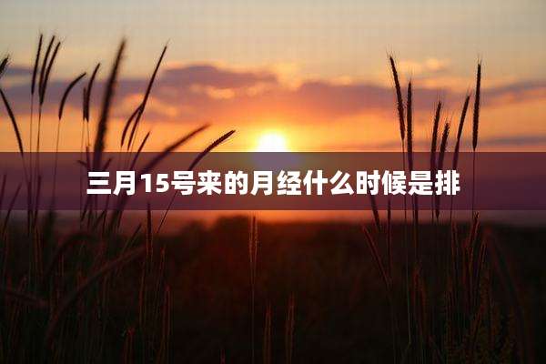 三月15号来的月经什么时候是排