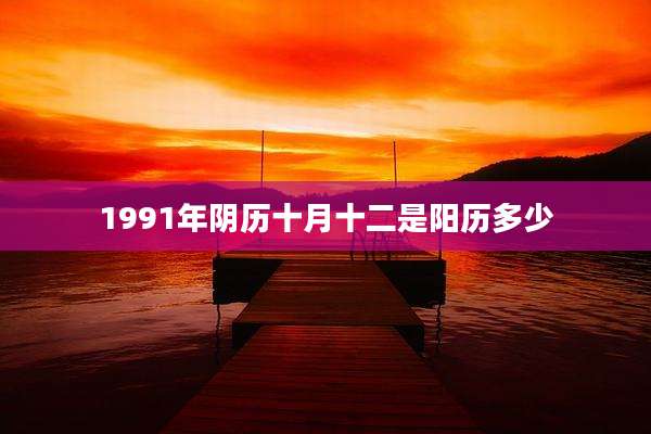 1991年阴历十月十二是阳历多少