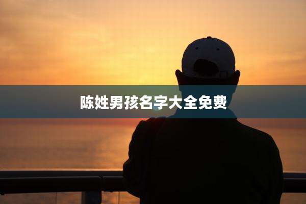 陈姓男孩名字大全免费