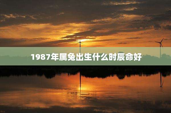 1987年属兔出生什么时辰命好