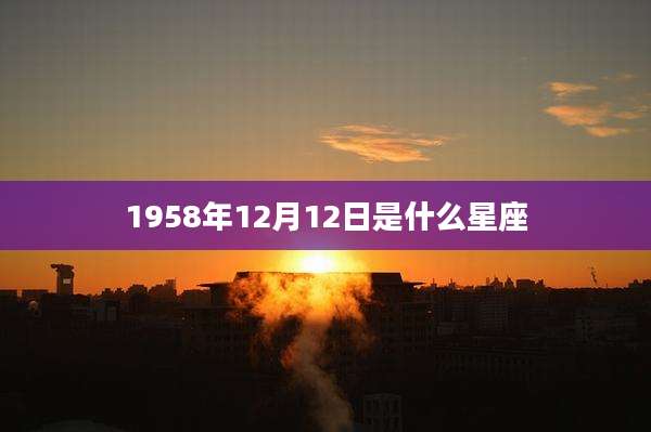 1958年12月12日是什么星座