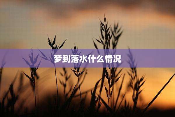 梦到落水什么情况