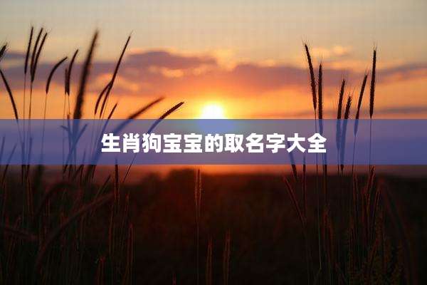 生肖狗宝宝的取名字大全