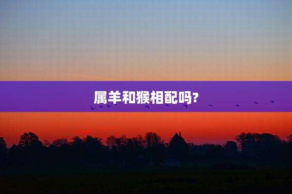 属羊和猴相配吗?