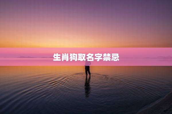 生肖狗取名字禁忌