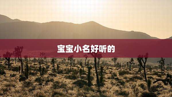 宝宝小名好听的