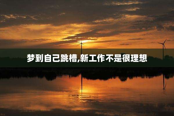 梦到自己跳槽,新工作不是很理想