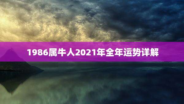 1986属牛人2021年全年运势详解