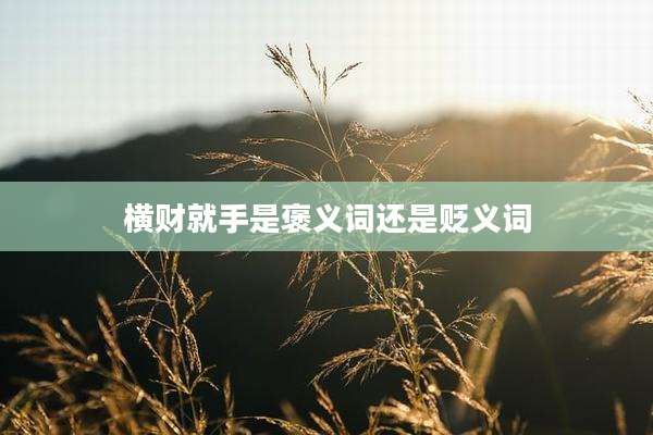 横财就手是褒义词还是贬义词