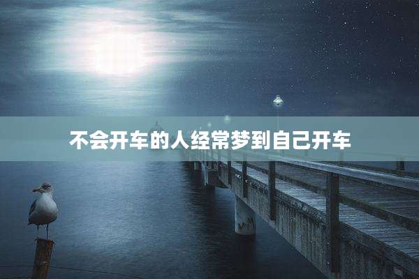 不会开车的人经常梦到自己开车