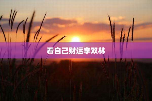 看自己财运李双林