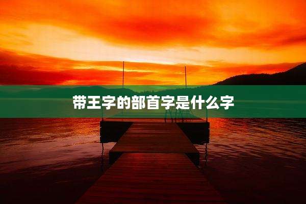 带王字的部首字是什么字