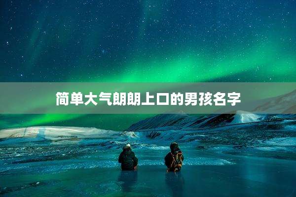 简单大气朗朗上口的男孩名字