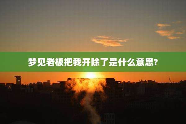 梦见老板把我开除了是什么意思?