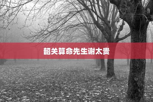 韶关算命先生谢太贵