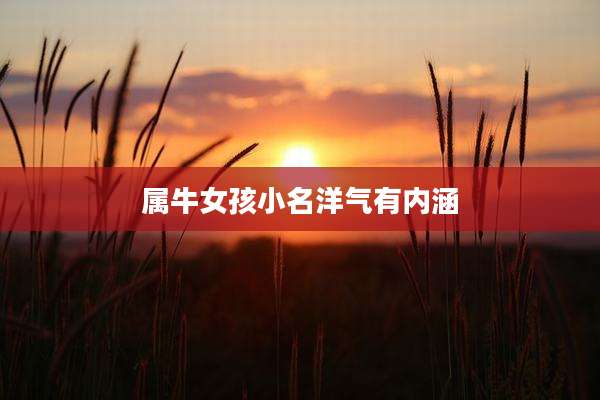 属牛女孩小名洋气有内涵