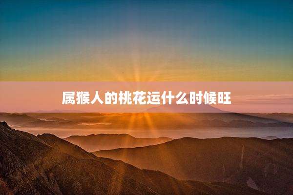 属猴人的桃花运什么时候旺