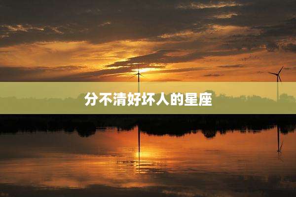 分不清好坏人的星座
