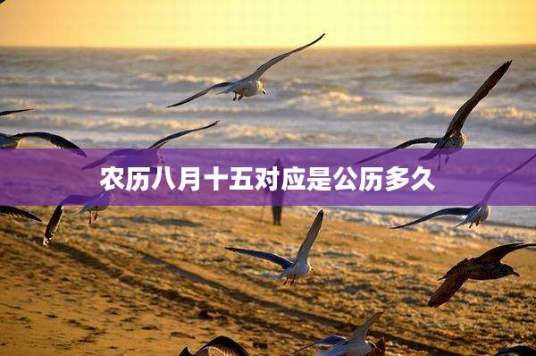 农历八月十五对应是公历多久