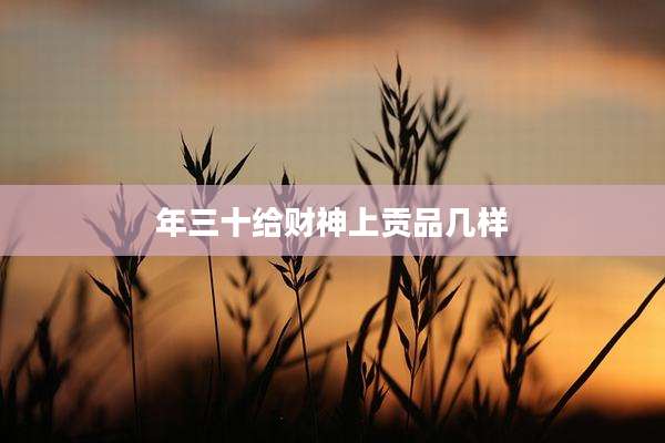 年三十给财神上贡品几样