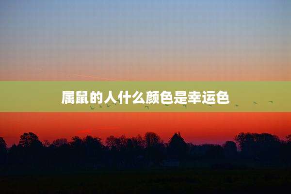 属鼠的人什么颜色是幸运色