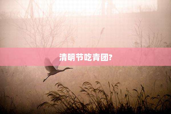 清明节吃青团?