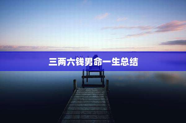 三两六钱男命一生总结