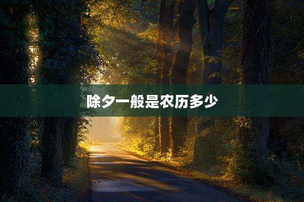 除夕一般是农历多少