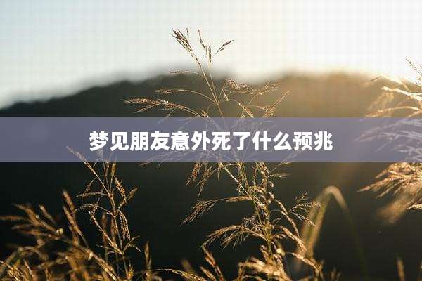 梦见朋友意外死了什么预兆