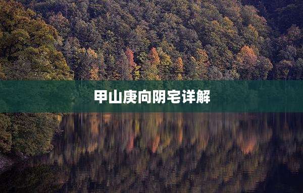 甲山庚向阴宅详解
