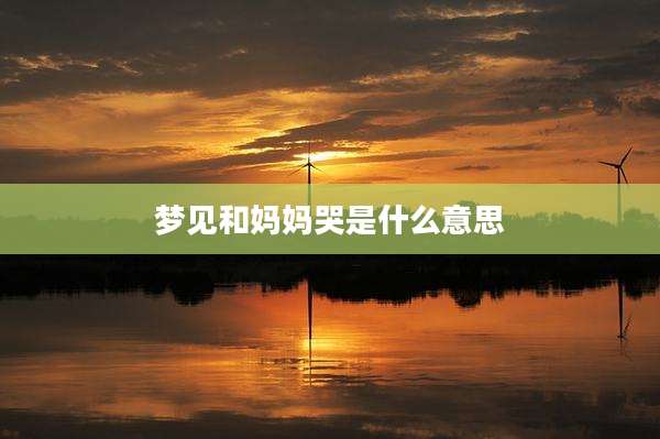 梦见和妈妈哭是什么意思