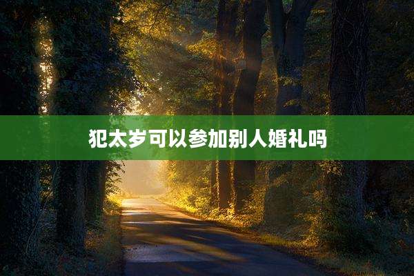 犯太岁可以参加别人婚礼吗