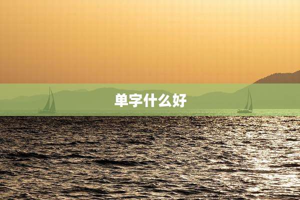 单字什么好