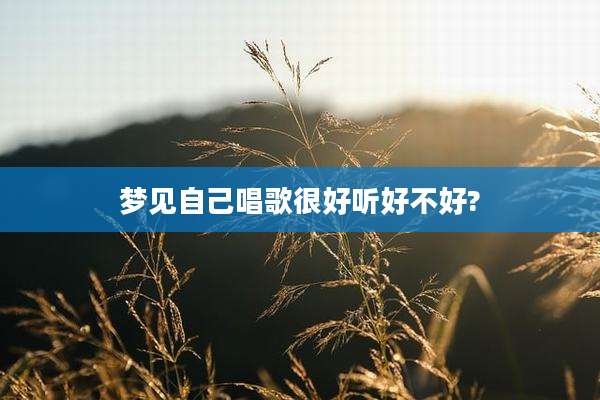 梦见自己唱歌很好听好不好?