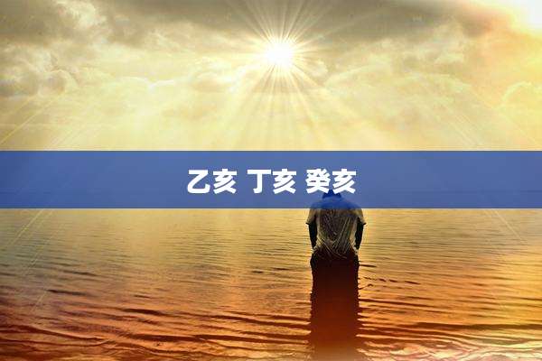 乙亥 丁亥 癸亥
