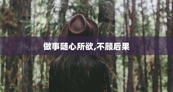 做事随心所欲,不顾后果