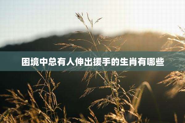 困境中总有人伸出援手的生肖有哪些