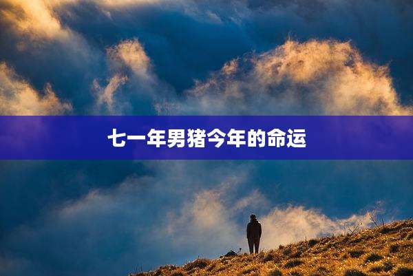 七一年男猪今年的命运