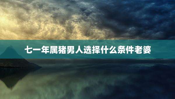 七一年属猪男人选择什么条件老婆