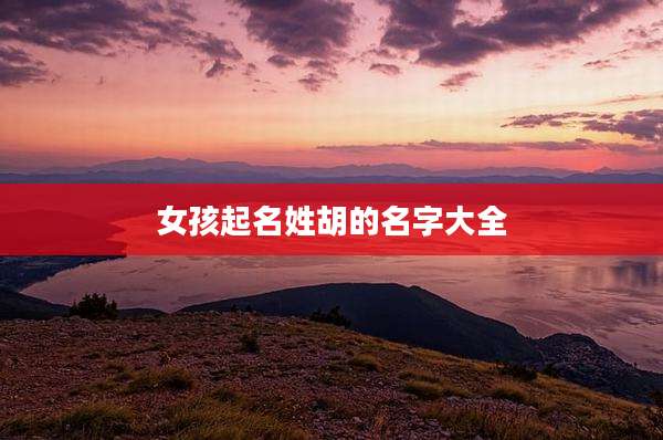 女孩起名姓胡的名字大全