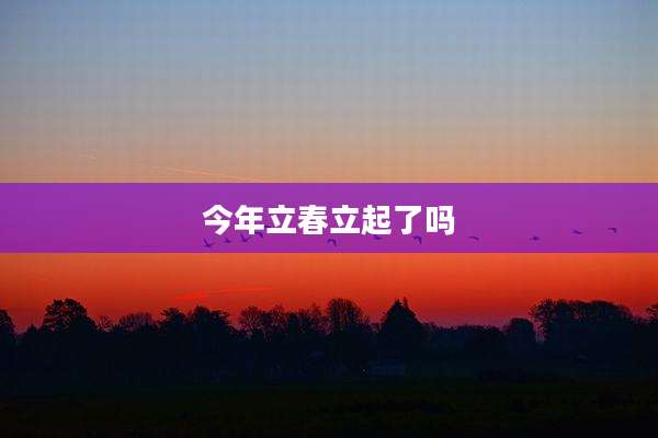 今年立春立起了吗