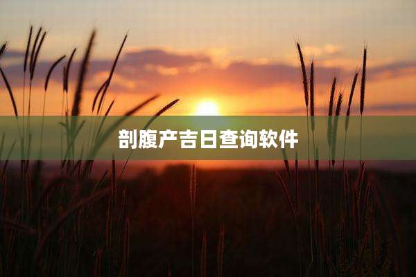 剖腹产吉日查询软件