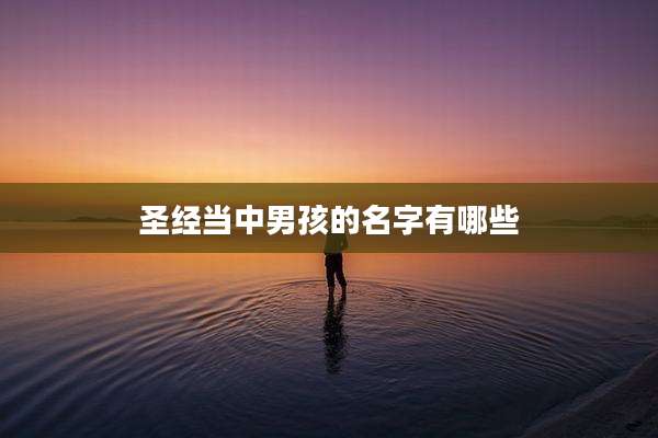 圣经当中男孩的名字有哪些