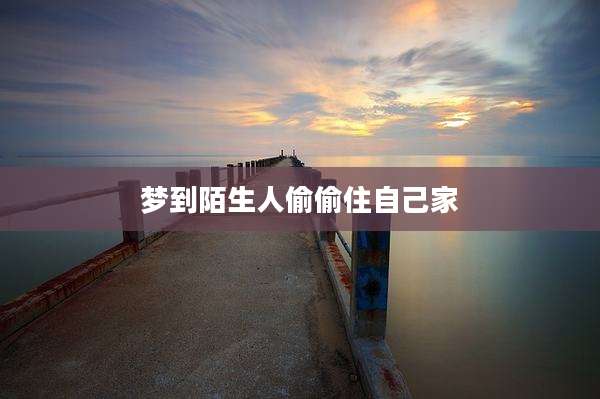 梦到陌生人偷偷住自己家