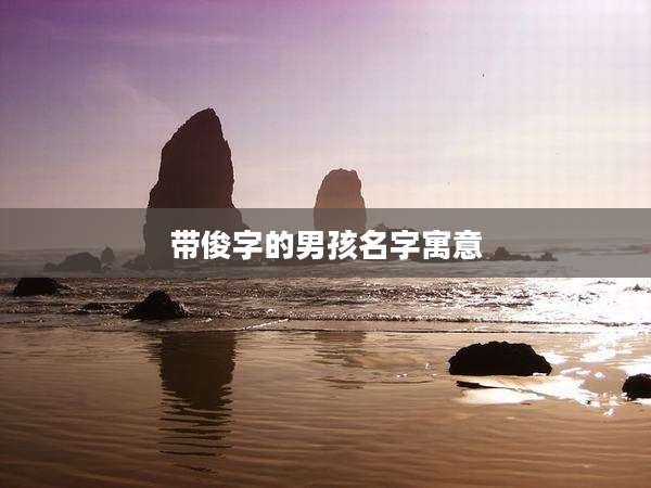 带俊字的男孩名字寓意